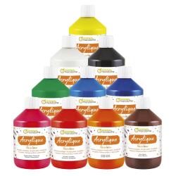 Rainbow - lot 10 pots peintures 500ml - Multicolore