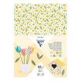 CARTON DÉCOR, Paquet de 40 feuilles 160g/m2 au format 25x35cm - Printemps - Multicolore