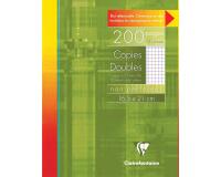 Copies doubles sous étui 16,5x21cm 200 pages non perforées petits carreaux + marge - Blanc