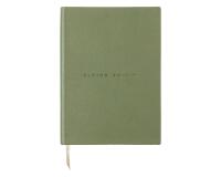Carnet brochure cousue Flying Spirit A5 180 pages ligné couverture cuir lisse papier ivoire 90g - Kaki