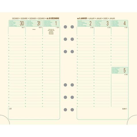 Recharge Exatime 17 Etroit - Semainier Janvier à Décembre 2026