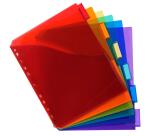 Intercalaires avec pochette polypropylène 6 positions - A4 maxi - Couleurs assorties