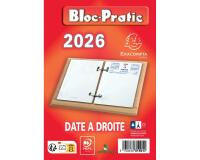 Bloc-pratic date à droite 8,2 x 12 cm - 2026 - Rouge