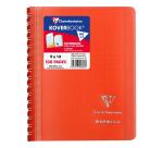 Carnet reliure intégrale enveloppante Koverbook 9x14cm 100 pages petits carreaux couverture polypropylène transparent - Assortis