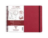My.Notes Age Bag cahier reliure intégrale à marges détachables B5 paysage 120 pages détachables ligné + cadre en-tête - Rouge
