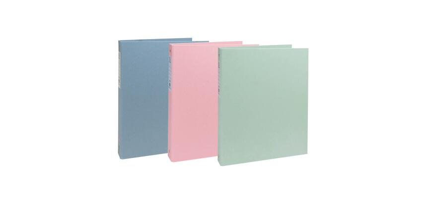 Classeur rigide recyclé 4 anneaux 30mm Autentik - Couleurs assorties