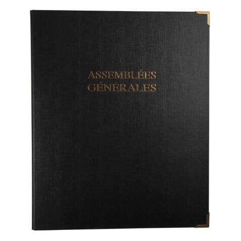 Reliure luxe avec recharge 297X210 Assemblées générales 100 feuillets foliotés 90g + 2 gardes - Noir