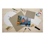 Prêt à peindre carton toilé Ø 40cm 3mm - Blanc