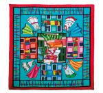 Carré 100% soie - 90x90cm Fenêtre sud - Blanc