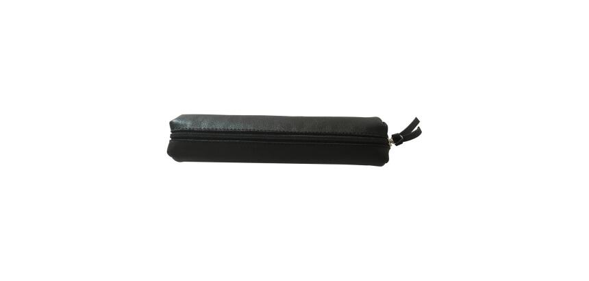 CUIR Trousse SLIM 4x2,5x19,5cm - Noir