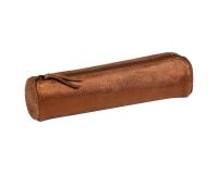 KLEO-PATHRA CUIR Trousse ronde Ø5,5x22 cm Bronze