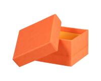 Rhodiarama set 5 boîtes gigognes simili cuir italien 44x34x16 cm - Tangerine