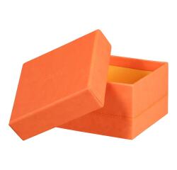 Rhodiarama set 5 boîtes gigognes simili cuir italien 44x34x16 cm - Tangerine