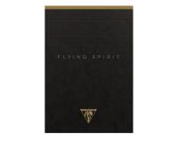 Bloc entoilé en-tête Flying Spirit Black A6 140 pages détachables ligné motifs assortis papier ivoire 90g - Noir