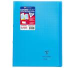 Cahier piqué Koverbook A4 96 pages grands carreaux couverture polypropylène transparent - Assortis