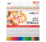 Darwi For You boite de 24 crayons de couleur standards - Assortiment