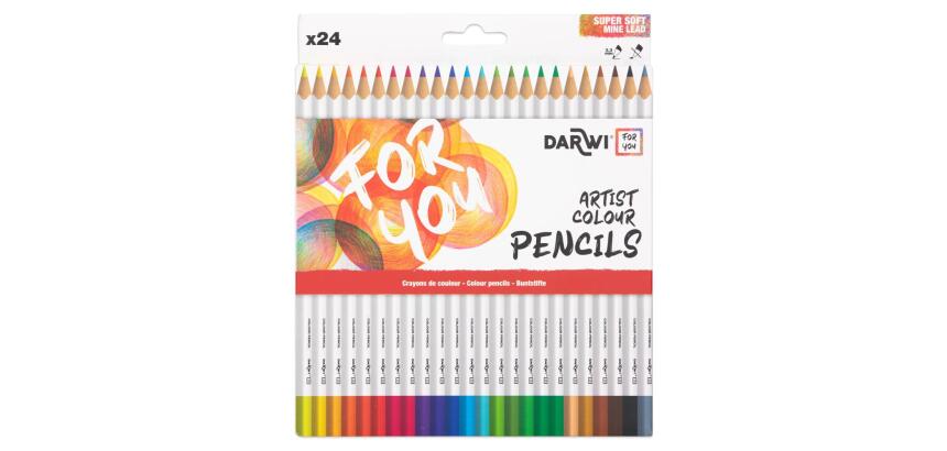 Darwi For You boite de 24 crayons de couleur standards - Assortiment