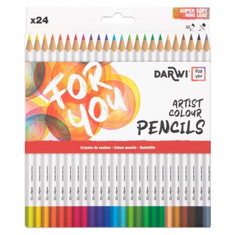 Darwi For You boite de 24 crayons de couleur standards - Assortiment