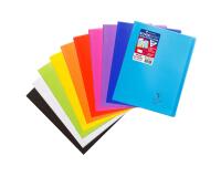 Cahier piqué Koverbook 24x32cm 140 pages grands carreaux couverture polypropylène transparent - Assortis