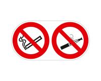 Paneel in niet-klevend polypropyleen 'verboden te roken en te vapen' 30 x 15 cm - rood