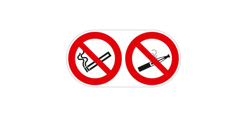 Panneau polypropylène non adhésif Interdit de vapoter et fumer 30x15 cm - Rouge