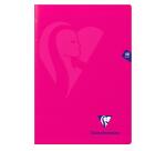Cahier piqué Mimesys A4 48 pages grands carreaux couverture polypropylène - Rose