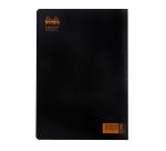 Cahier piqué Rhodia Classic 21x29,7 cm 96 pages petits carreaux 5x5 non détachables 80g - Noir