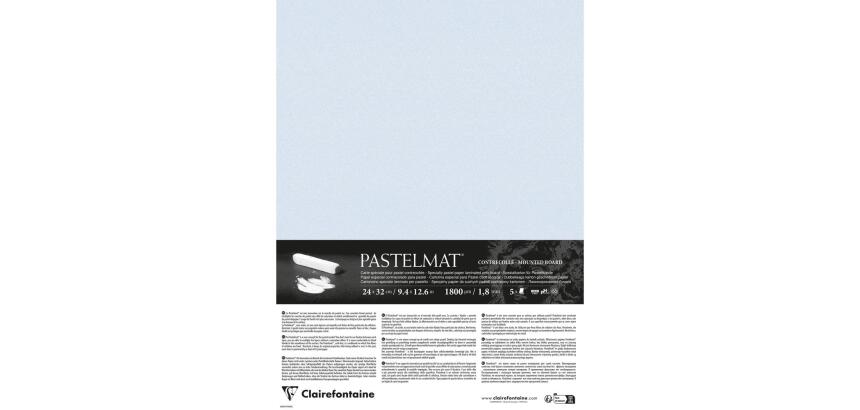 Pastelmat contrecollé 5 feuilles 24x32cm - Bleu clair