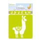 * Set de 6 pochoirs enfant, Lamas/Cactus - Vert