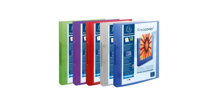 Classeur 2 anneaux 30mm polypropylène chromaline 7/10e Krea Cover - A4 maxi - Couleurs assorties