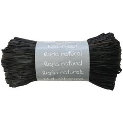Pelote raphia naturel 50g, Noir - Noir