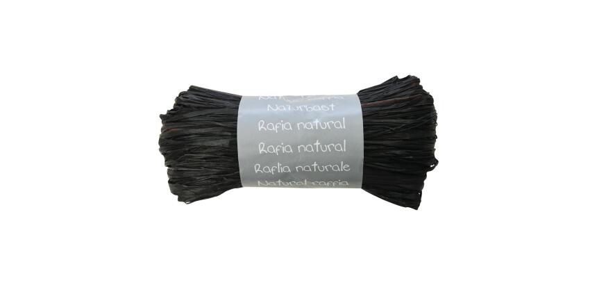 Pelote raphia naturel 50g, Noir - Noir