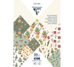 PAPIERS IMPRIMÉS, Bloc de 20 feuilles à motifs 160g/m2 au format A4 (21x29,7cm) + 1 idée créative - Noël vitaminé - Multicolore