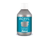 Darwi Flacon de 250 ml de Peinture Acrylique Universelle Métallique - Argent
