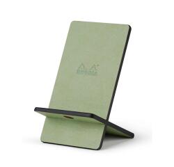 Rhodiarama support pour téléphone mobile simili cuir italien 13x8x8,5 cm - Céladon