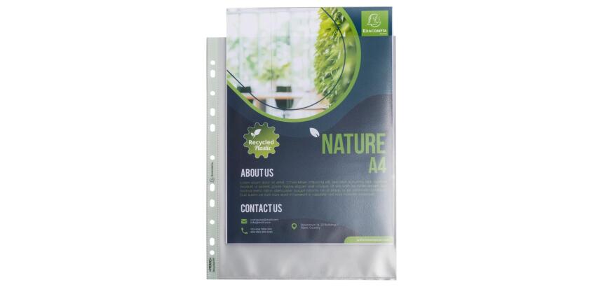 Exacompta Forever Recycled PP Punched Pockets A4+ Pack of 50 - Translucent