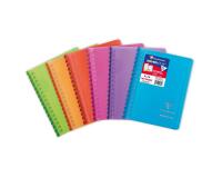 Carnet reliure intégrale enveloppante Koverbook 9x14cm 100 pages petits carreaux couverture polypropylène transparent - Assortis