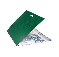 Carpetas de dibujo con gomas elásticas y asa integrada , EXA+ - 59x72 cm para archivar 50x65 cm - Lomo de tela: 3 cm - ANNONAY - Verde