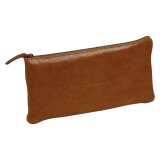 Trousse en cuir glacé Cognac Flying Spirit Plate 22x11cm - Cognac