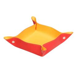 Rhodiarama vide-poche réversible simili cuir italien 12x12x4,5 cm - Coquelicot