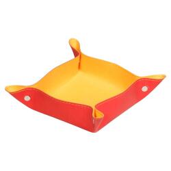 Rhodiarama vide-poche réversible simili cuir italien 12x12x4,5 cm - Coquelicot