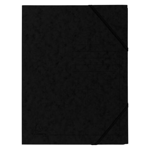 Carpetas impresas con gomas sin solapas Cartulina lustrada 355 g/m2 - Negro