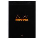 Bloc agrafé Rhodia N°16 14,8x21 cm 80 feuillets ligné avec marge 80g - Noir