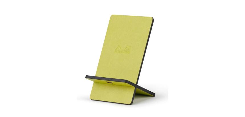Rhodiarama support pour téléphone mobile simili cuir italien 13x8x8,5 cm - Anis