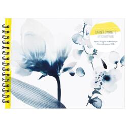 Inkebana, Carnet d'artiste reliure intégrale 32x24 cm, 40 feuilles de papier dessin blanc multitechniques 180g - Multicolore