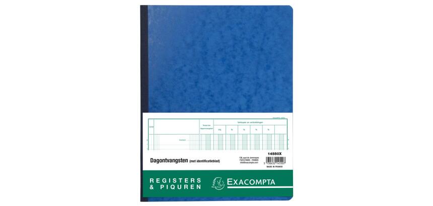 Piqûre Recettes journalières avec feuille d'identification - texte NL - 80 pages