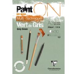 PaintON Vert de Gris bloc collé 30F A3 250g - Vert de gris
