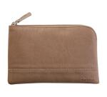 Rhodiarama pochette zippée en simili cuir - taille S (11x17 cm) - Taupe