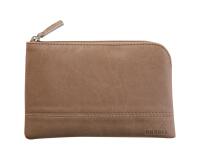 Rhodiarama pochette zippée en simili cuir - taille S (11x17 cm) - Taupe