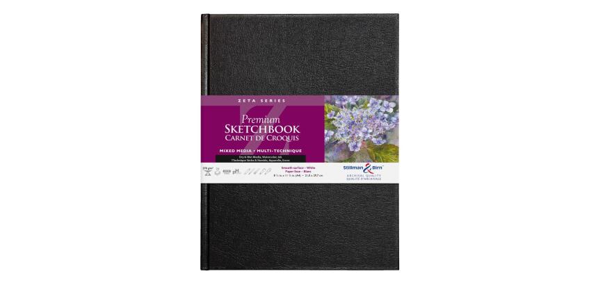 Zeta Series carnet rembordé rigide 26F A4 270g - Blanc